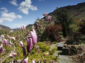 Gardens and view of the Gwynant valley from Sygun Fawr